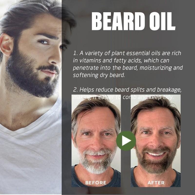 East Moon Men's Beard Care Oil For Luxurious Grooming Rich Moisturizing Blackening Treatment