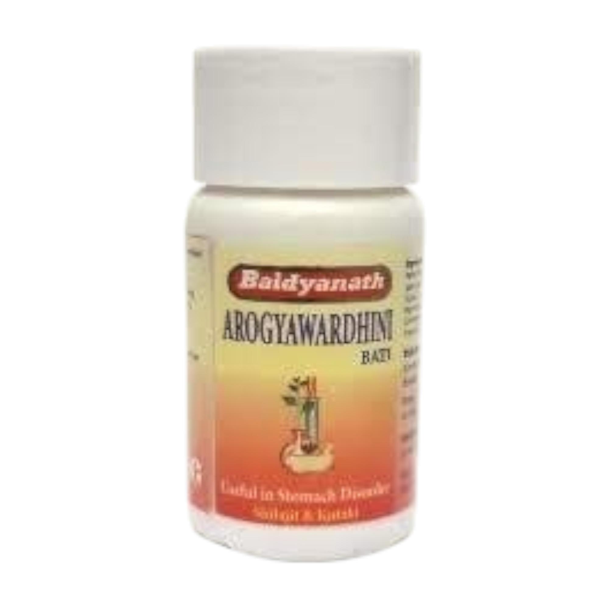 

Baidyanath Jhansi Arogyawardhini Bati 80 Tablets Ayurvedic Health Tonic For Wellness