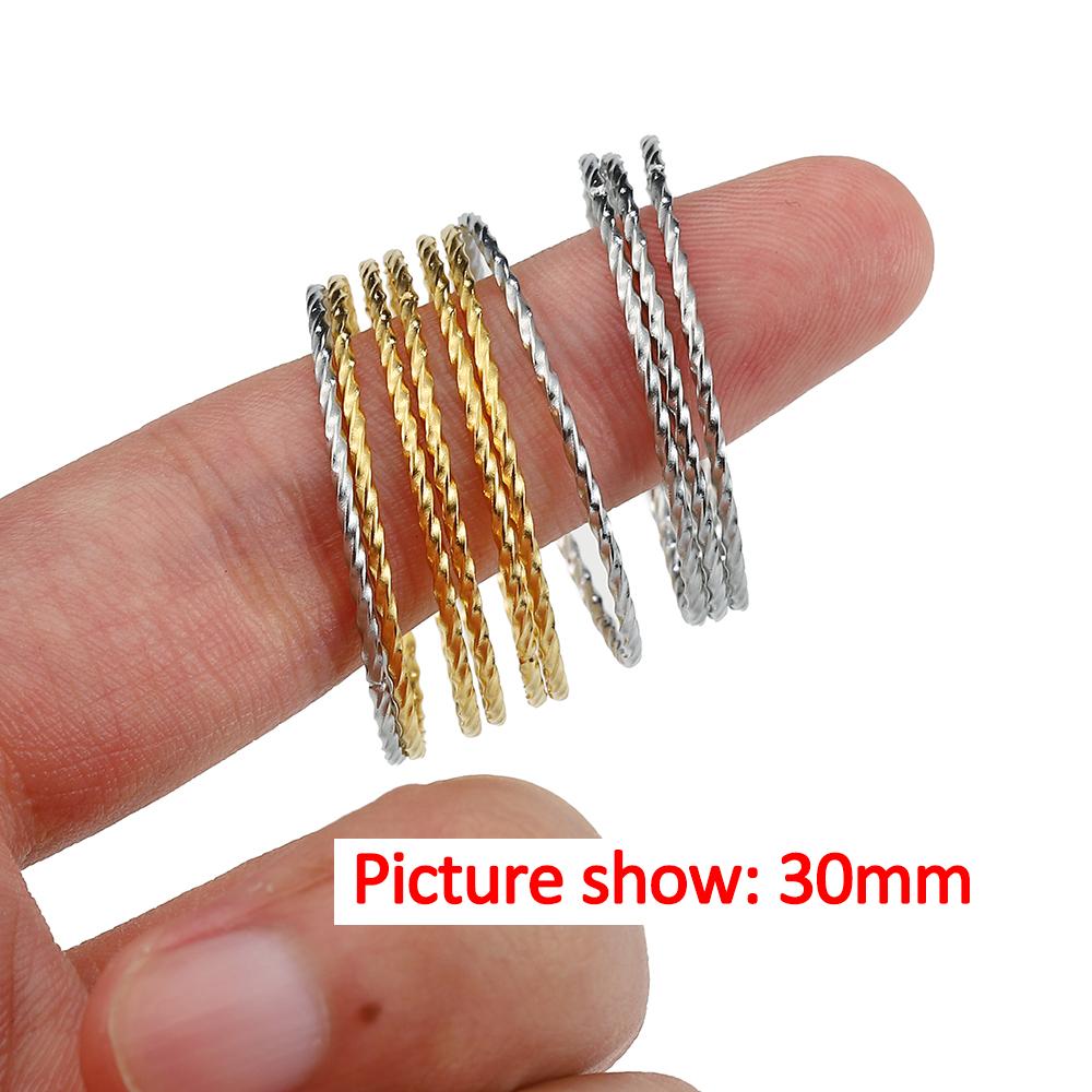 10 Stück 30/50 mm Edelstahl-Spiralringe im koreanischen Stil, vergoldet, gedreht und geschlossen, für Ohrringe, Schmuckherstellung, DIY