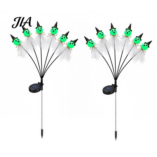 Solar Powered Halloween Ghost Lights Swaying Outdoor Decorations, Stake Light, 6 LEDs Festive Lawn Ornaments for Parties Pathway Lights, Waterproof