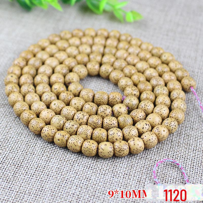 Golden Yellow Star Moon Bodhi Beads Bracelet - 108 Beads Rosary, Hainan Traditional Material