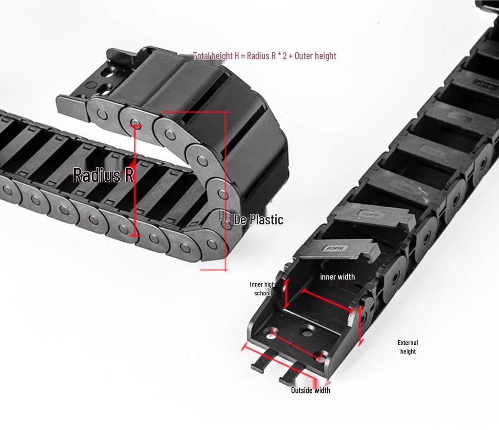 Mingde Nylon Semi-Closed Anti-Wear Cable Drag Chain for Machine Tools