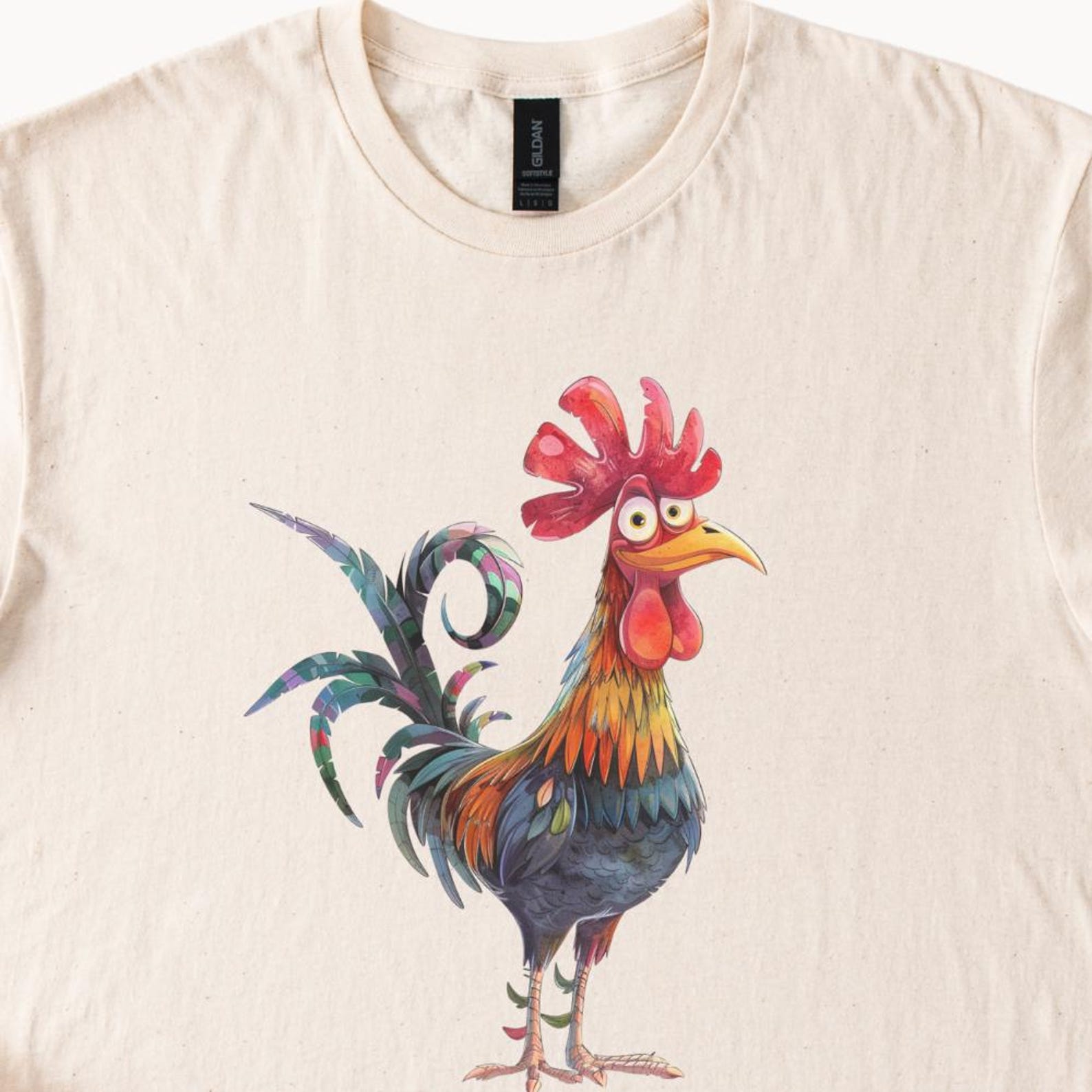 Rooster Shirt, Cute Farm Animal Tee, Funny Chicken Print, Gift for Bird Lovers, Unique Rooster Artwork, Casual Summer Top 100