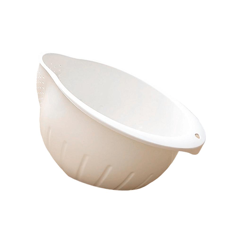 Practical Plastic Strainer Basket With Slanted Base And Side Draining Holes Kitchen Rice Washing Bowl Vegetable Colander