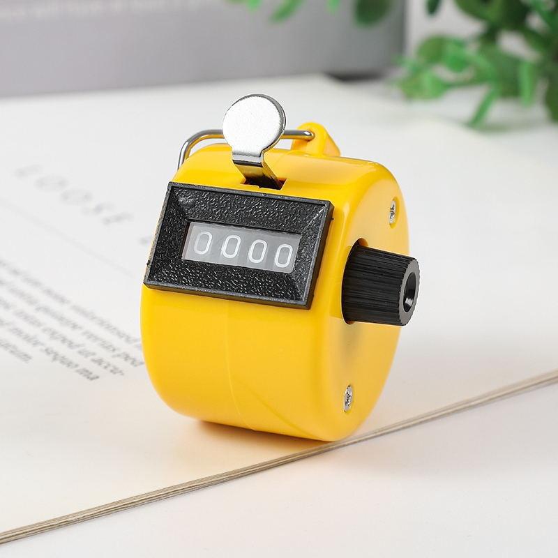 Handheld 4 Digital Manual Tally Counter Mechanical Palm Clicker for Library Book Inventory Sports Game Scoring