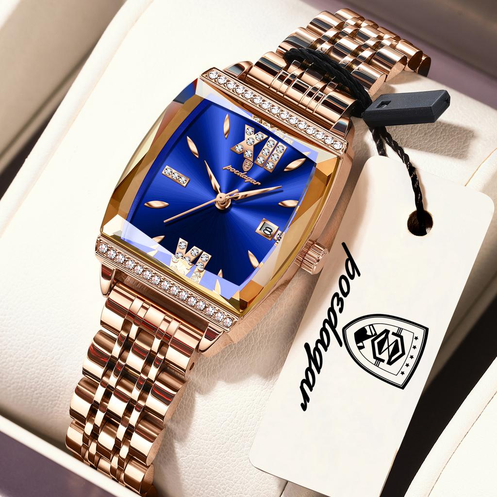 POEDAGAR Fashion Original Woman Clock Waterproof Date Elegant Ladies Watch Stainless Steel Casual Quartz Watches Reloj