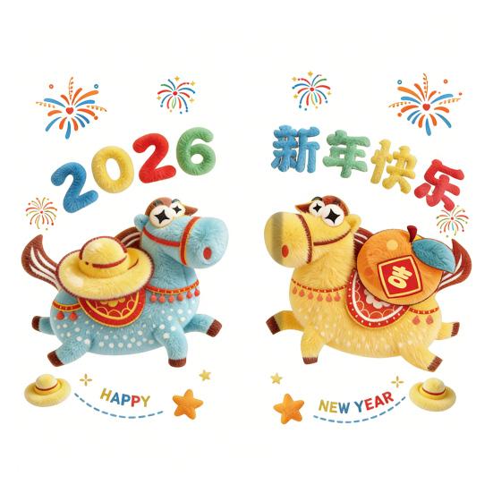 

1 Pair Traceless Window Sticker Zodiac Horse Design PVC Electrostatic Adsorption Reusable Glass Decal Home Doors Windows Decor
