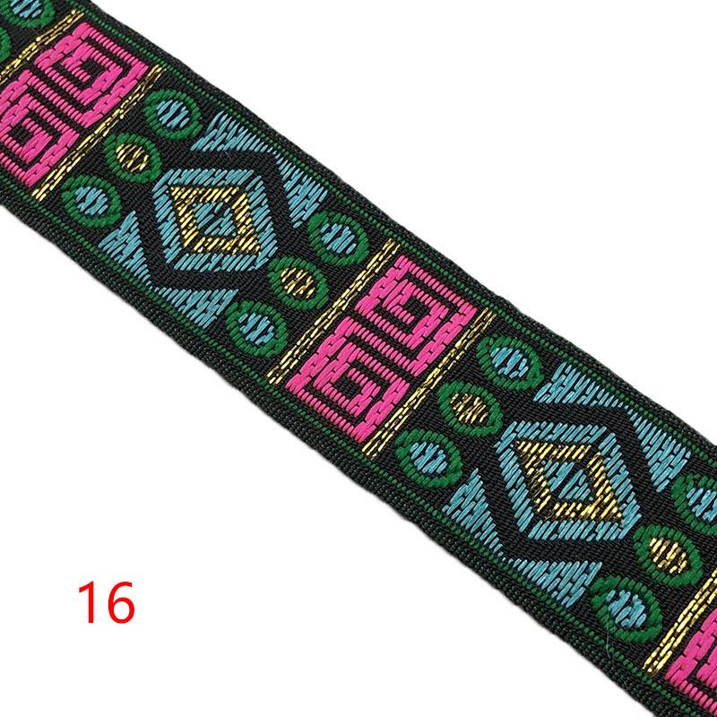 Diy handgefertigte Materialien 1 Streifen 7 Meter 2,5 cm Stickerei Ethnische Spitze Computer Jacquard Vorhang Heimtextilien Kleidung Spitzenzubehör