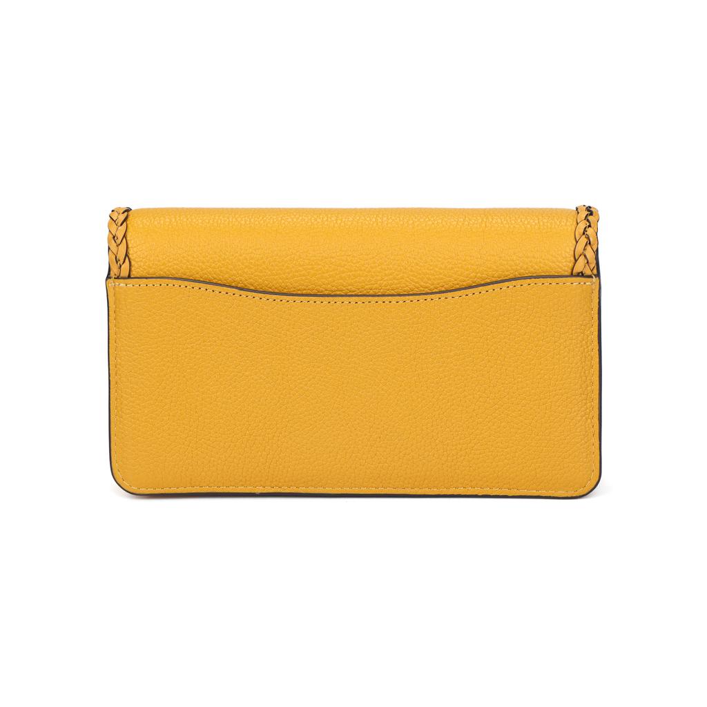 Coach Tabby 20 Solid Color Letter Logo Woven Edge Snap Flap Leather And Calfskin Messenger Bag Shoulder Clutch Small Women Bags Orange CJ863-B4UA