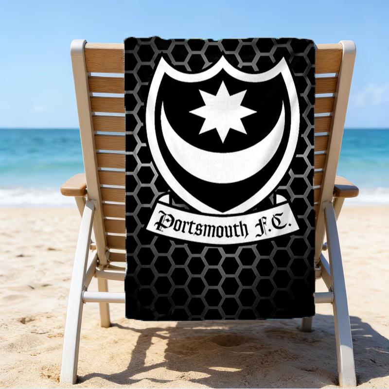 Ports FC Wappen Bedrucktes Strandtuch, Super Weiche Mikrofaser, Perfektes Geschenk Geburtstag, für Pool, Strand, Reisen, für Familie und Freunde