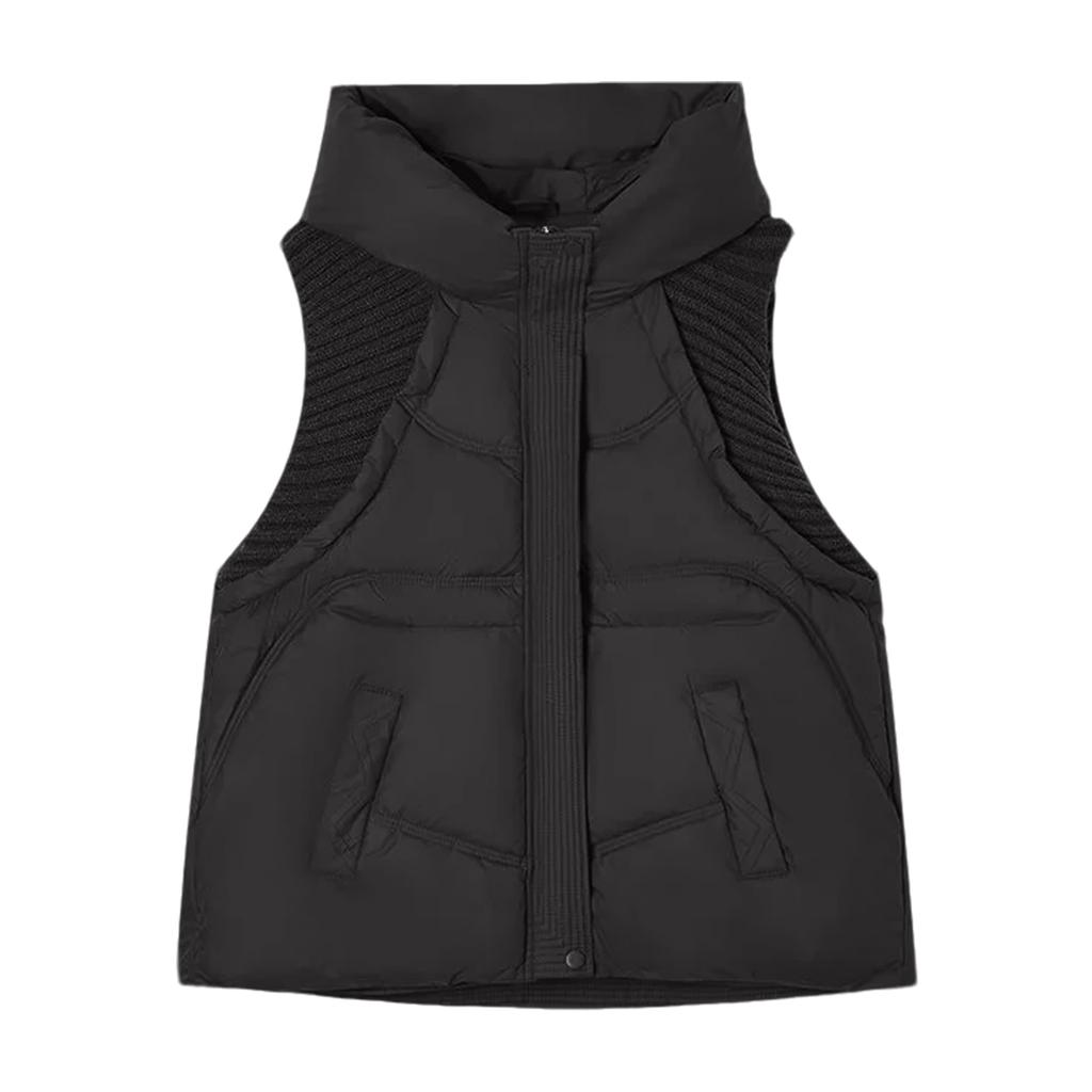 Women's Solid Color Zipper Fashion Pockets Stand-Up Collar Vest Top Coat
