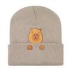 Capybara Embroidered Flower Knitted Hat Versatile Wool Hat Outdoor Cycling Thermal Hat