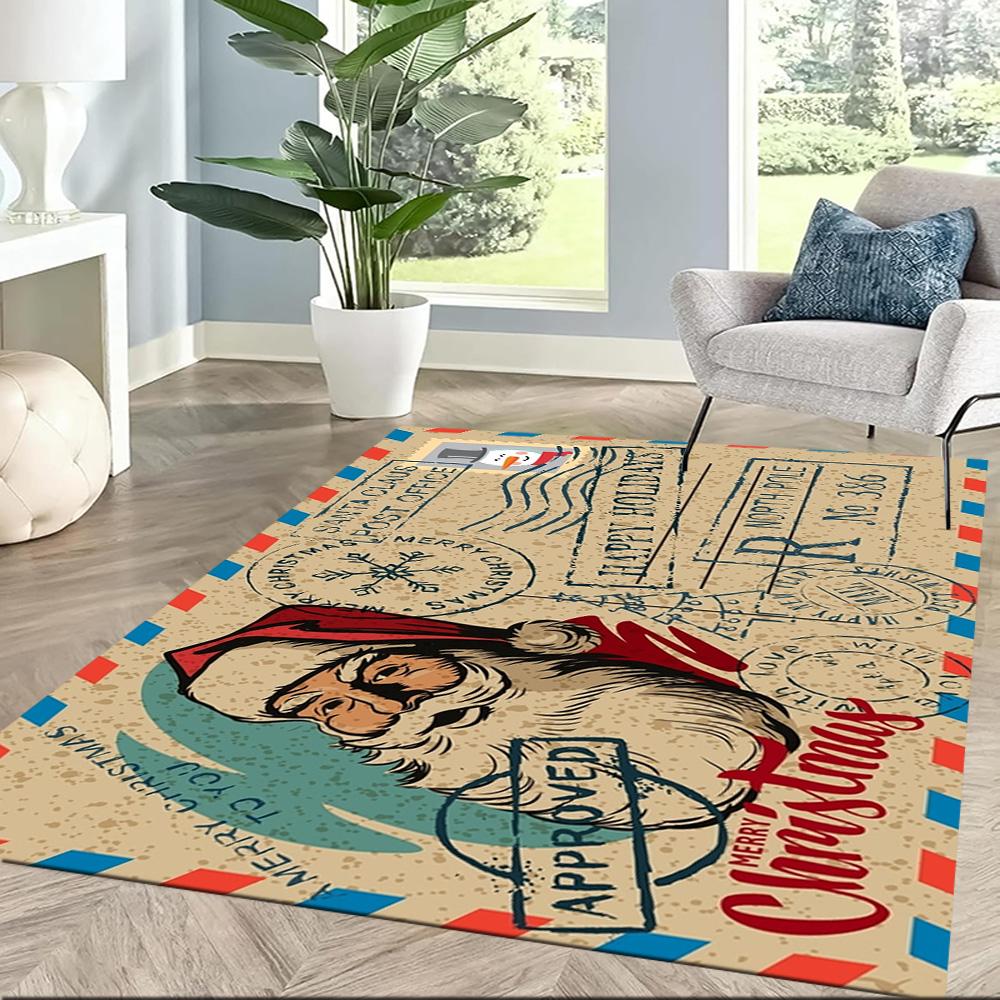 Christmas Santa Claus Delivery Floor Mats for Living Room, Bedroom and Room Decoration Are Suitable for Gifts.