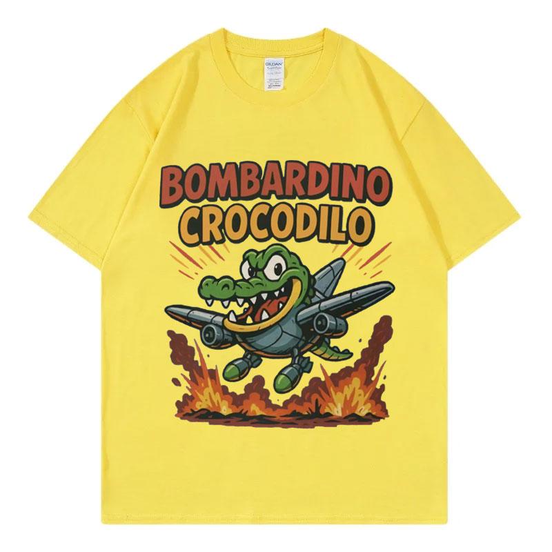 Bombardino Crocodilo Meme Graphic T Shirts Fuuny Italian Brainrot Humor Joke Tshirts Mens Womens Fashion Y2k Clothing Tshirt