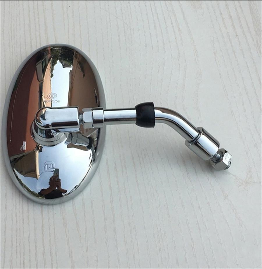 2PCS Universal Retro Oval Modified Coffee Short Handle Plating Rearview Mirror Large Field of View for Motorcycle Electric Vehicle