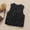 Vestă matlasată ușoară pentru femei, croială slim fit - Îmbrăcăminte exterioară trendy în stil retro
