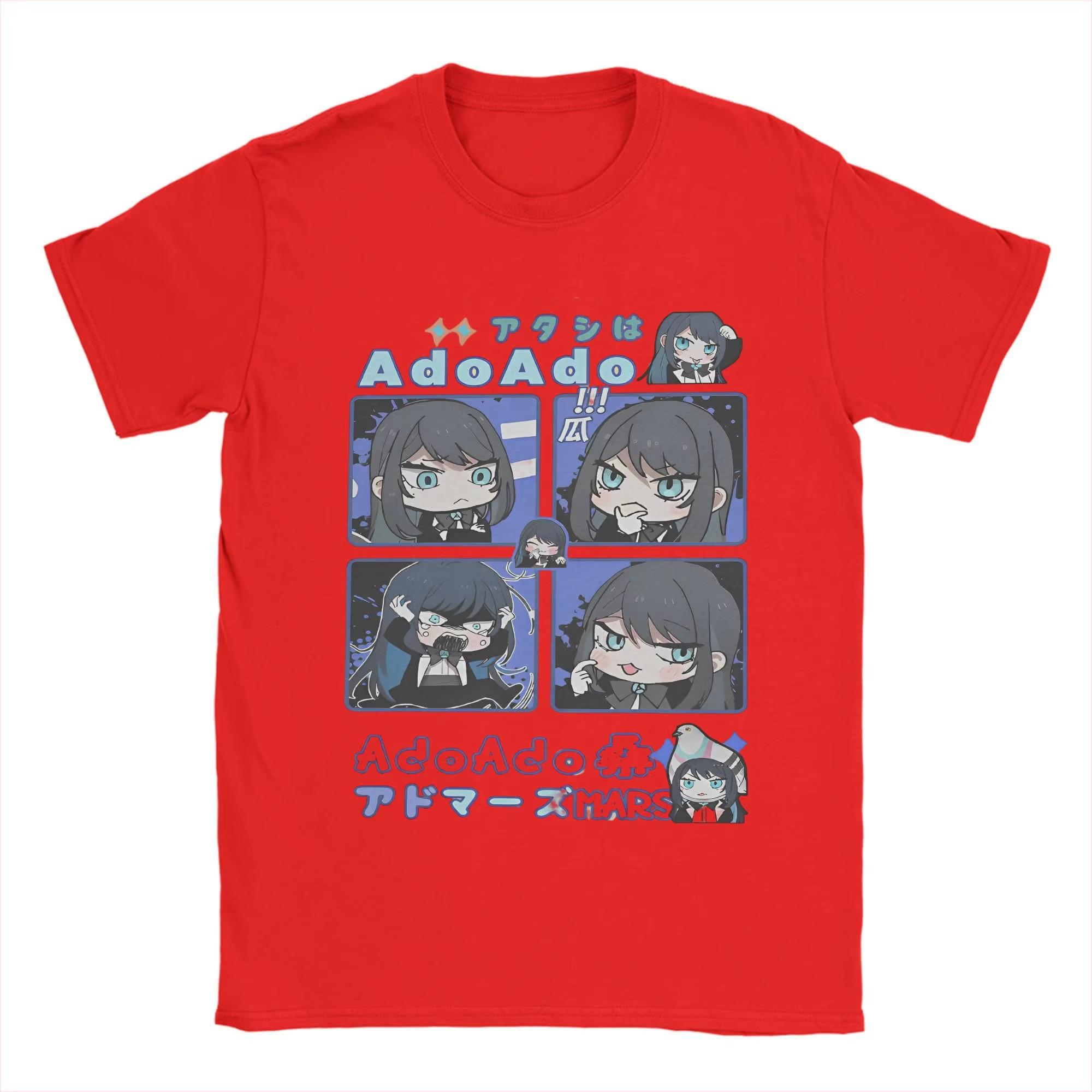 

Ado Graphic Print Autumn Pure Cotton Men s and Women s T-shirt Short Sleeve Street Fashion Trend Clothing Kawaii 4XL