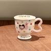 High-value Milk Cute Polka Dot Kitten Mug with Lid Girls Ceramic Cup Birthday Gift Souvenir