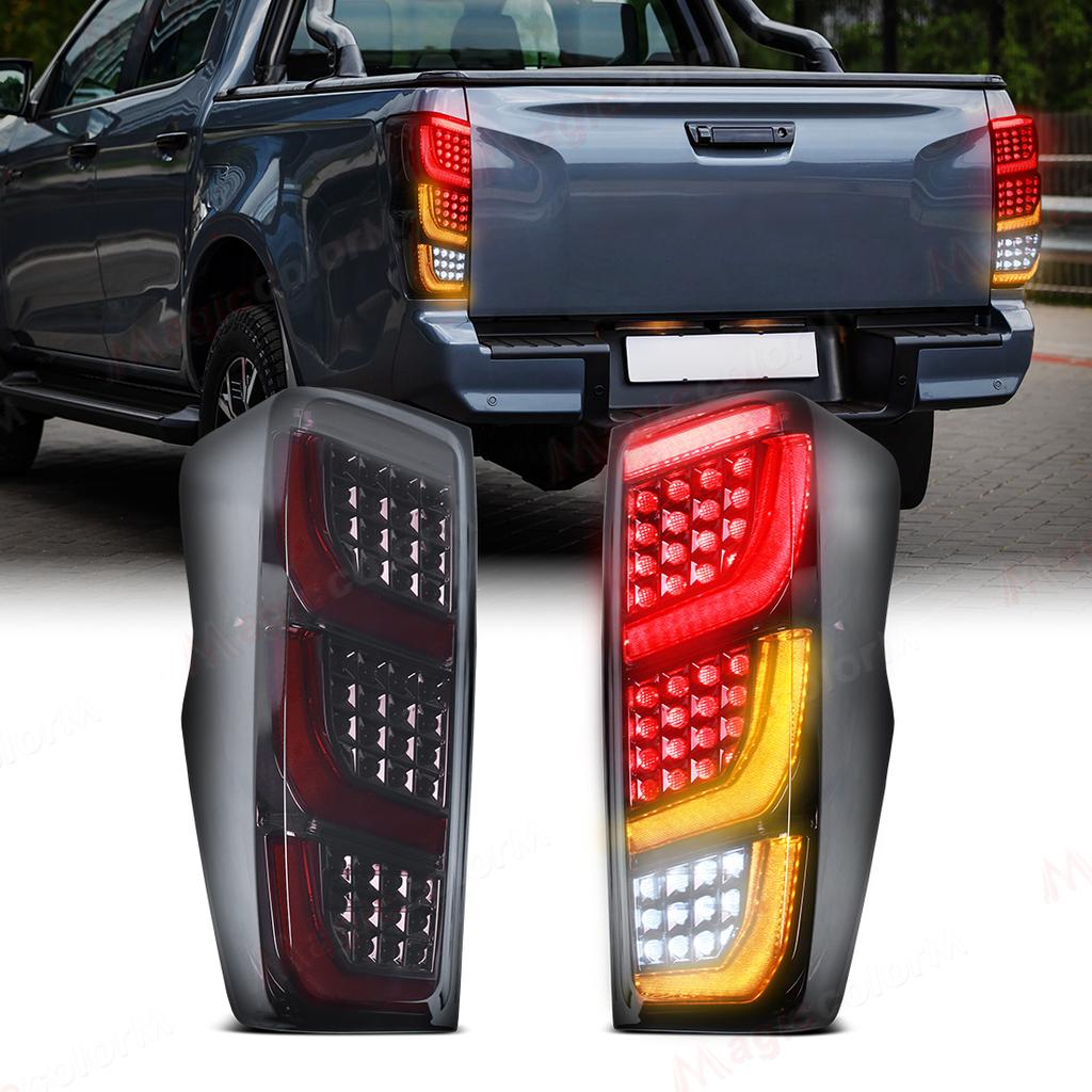 1 Pair Car LED Tail Light Assembly For Isuzu Dmax D-max 2021 2022 2023 2024 Rear Turn Signal Brake Reverse Lights Taillight 12V