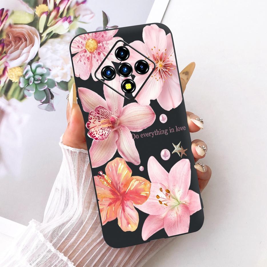 For Infinix Zero 8 Case X687 Stylish Flowers Butterfly Painted Cover Soft Slim Phone Case For Infinix Zero 8i Zero8 i X687B Bags