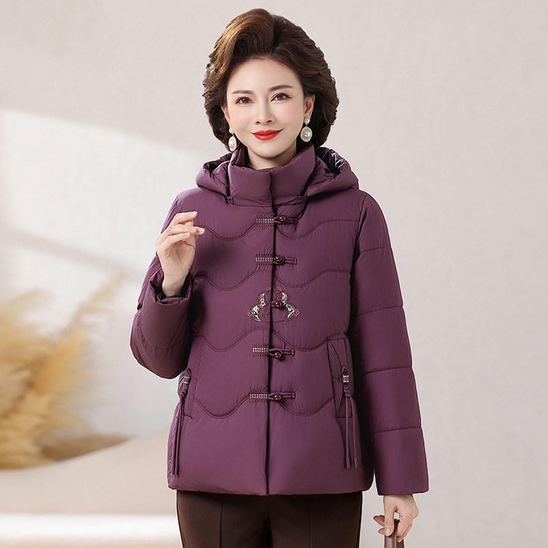 Plus Size Winter Cotton Padded Jacket for Middle-Aged and Elderly Women - Warm and Loose Fit