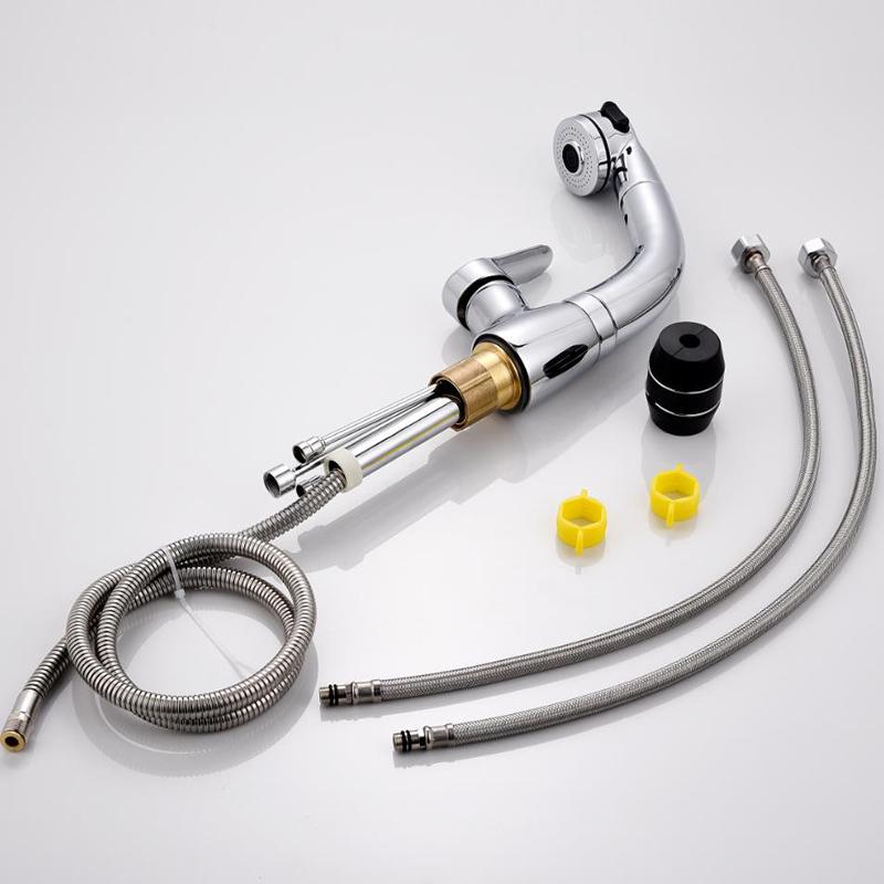 BAKALA Multi-function Mixer Sink Bathroom Pull Out Sprayer Faucet Tap Bathroom Faucet  360 Degree Swivel Basin Faucets WHDY01