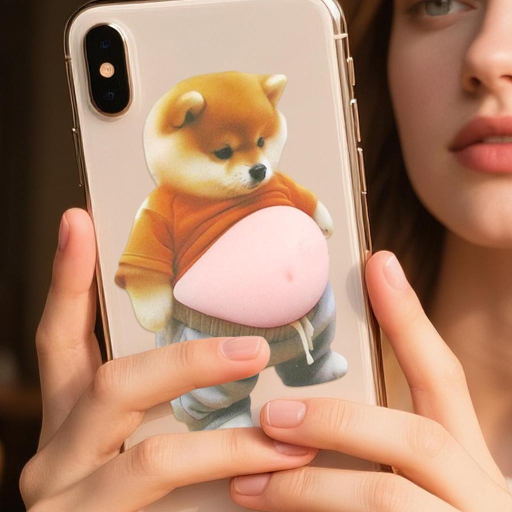 Dog Belly Sticker Cute Dog Laptop Stickers Soft 3D Belly Squeezable Decals for Kids Adults Laptop Phone Case Notebook Journal