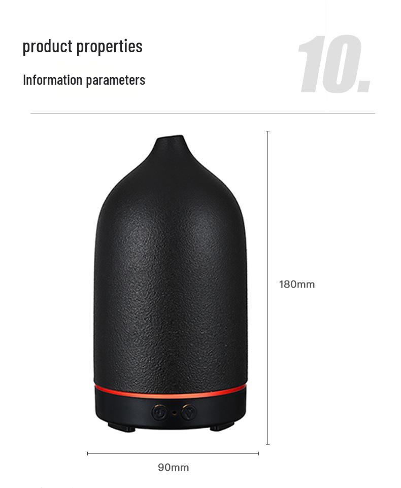 Ceramic Ultrasonic Aroma Diffuser & Humidifier with 160ml Capacity and Atmosphere Light