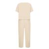 Fashionable And Sexy Women's Spring And Summer Retro Elastic Waist Strap Linen Suit Women's Fashion Color Casual Two-piece Set