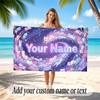 Cat Theme Soft Beach Towel Personalized Custom Name Text Towel Portable for Beach Pool Travel