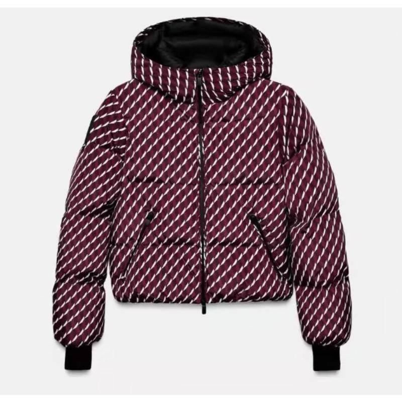 Women's autumn and winter new multi-color ski series tunic hooded cotton jacket