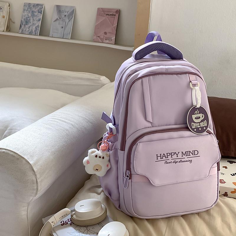 Leisure Capacity Big Backpack With Letter Print Design For Daily Student Campus