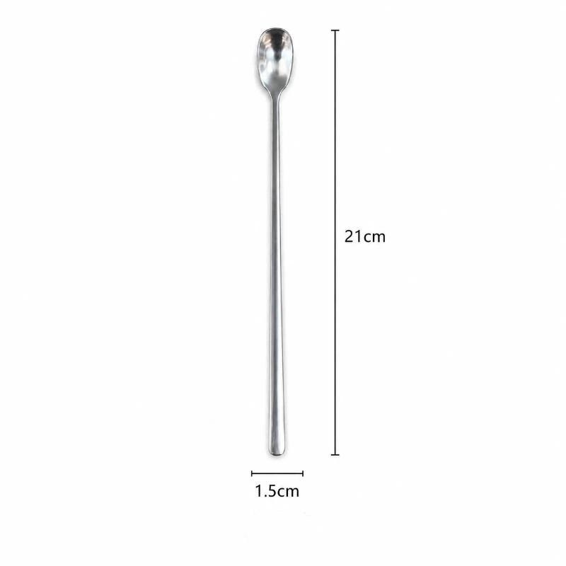 Long Handle Coffee Spoons Stirring Spoon Fruit Fork Stainless Steel Spoons Ice Cream Spoons Stir Bar Spoon Cocktail Spoon