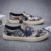 Fashion Autumn Men Canvas Shoes Breathable Men's Casual Shoes Slip-On Hemp Shoes Graffiti Espadrilles Women Footwear Flats 2025