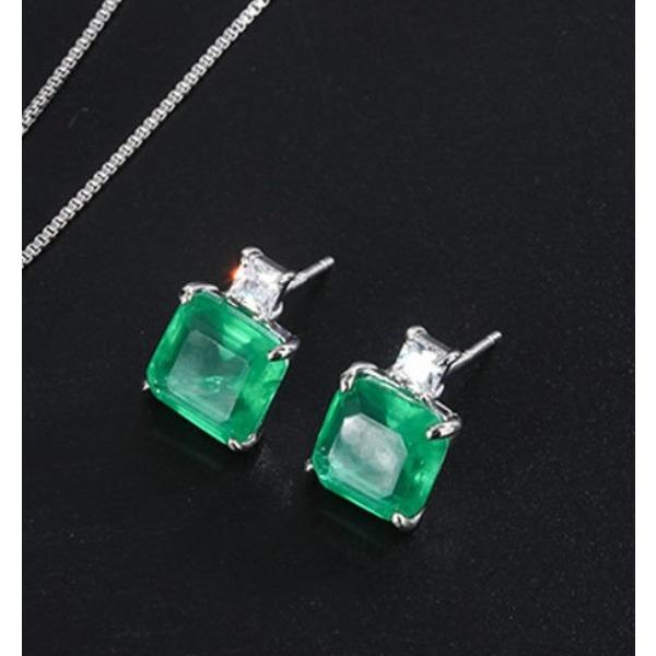 

Прямые продажи ювелирных изделий Цветной инкрустированный имитацией изумруда кулон Ретро женское элегантное ожерелье