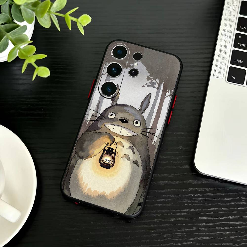 Cartoon T-Totoro-ES Phone Case For Samsung S26,S25,S24,S23,S22,S21,S20,S30,Ultra,Plus,Fe,Note,5G Black Cover