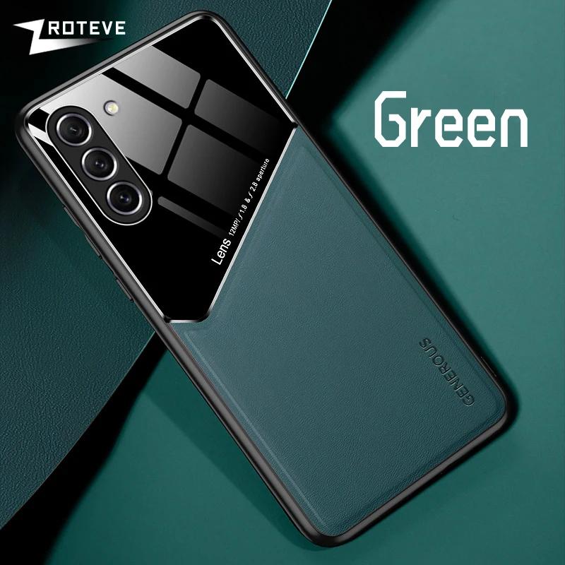 S23 Case PU Leather Car Magnetic Hard PC Cover For Samsung Galaxy S24 Ultra S25 Edge S22 S21 FE S20 S10 Plus Phone Cases