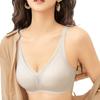 Deep V Mesh Seamless Wireless Bra with Jelly Cups Gathered Support Intimates for Large Bust Minimize Chest Look Comfort Ladies Underwear