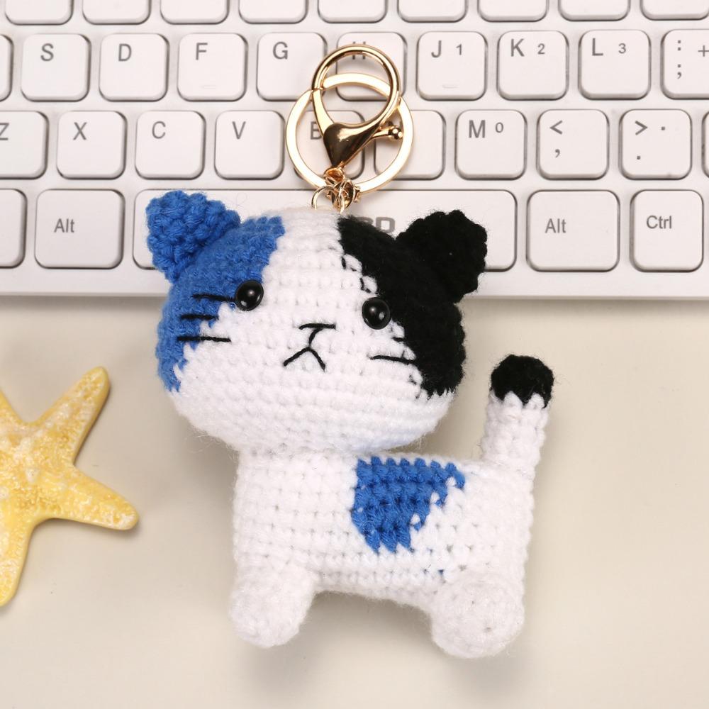 Backpack Charm Knitted Animal Keychain Handwoven Crochet Doll Key Ring Animal Pendant  Friend Gifts