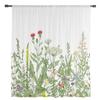 Vintage Herb Plant Flower Sheer Curtains for Living Room Decoration Window Curtains for Kitchen Tulle Voile Organza Curtains