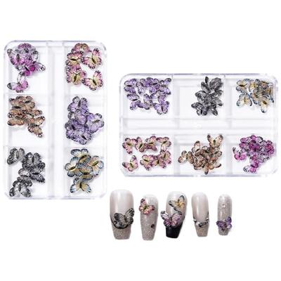 1 Set 3D-Nagelanhänger Schmetterling Nagelkunst Strasssteine Bastelzubehör Nagelkunstdekorationen für Nagel-Enthusiasten