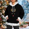 Women's Christmas Casual Fleece-Lined Hoodie With Long Sleeves And Pockets Sweatshirt Top