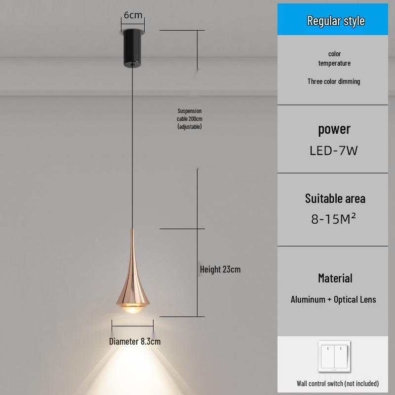 Minimalist Italian-Style Adjustable Pendant Light for Bedroom, Entryway, or Dining Room.