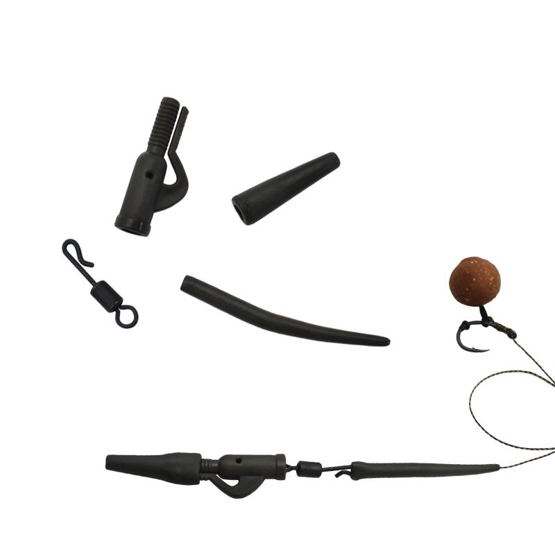 40x Karpfiske tillbehör Säkerhetsblyklämmor Svansgummi Kon Anti-trasselhylsa Snabbytande betesvirvlar För Fiskeutrustning