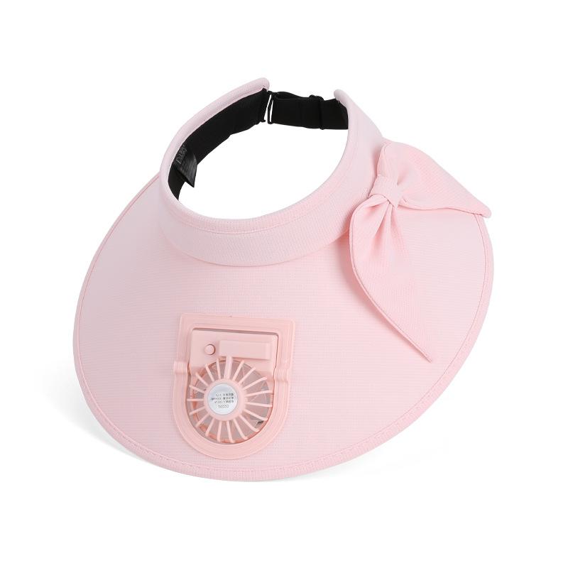 Summer Eaves with Fan Hat Women's Outdoor Travel Sunshade Empty Top Hat Fashionable Versatile Sunscreen Sun Hat