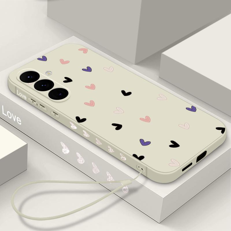 Creative Heart Pattern Case For Samsung Galaxy S26 S25 Ultra S24 S23 S22 Plus S21 FE A15 A16 A17 A35 A36 A54 A55 A56 5G Soft Cover