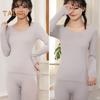 2 Teile/satz Winter Damen Thermo-Unterwäsche Set O-Ausschnitt Nahtlose Langarm Warm Slim Fit Hochelastisches Kaltwetter-Pyjama-Set Homewear