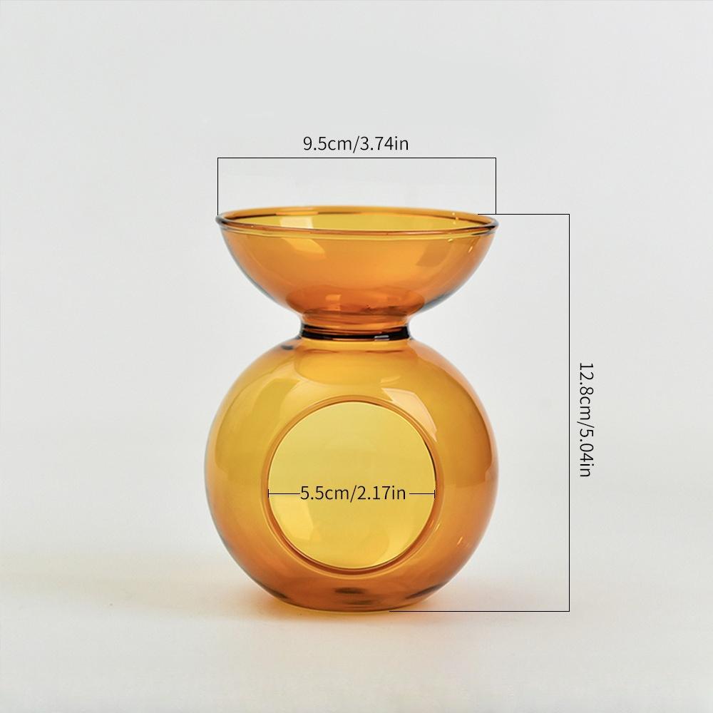 

Amber Glass Aromatherapy Candle Holder Home Double-Layer Incense Burner Yoga Relaxation Aid Home Decor for Fragrance& Meditation
