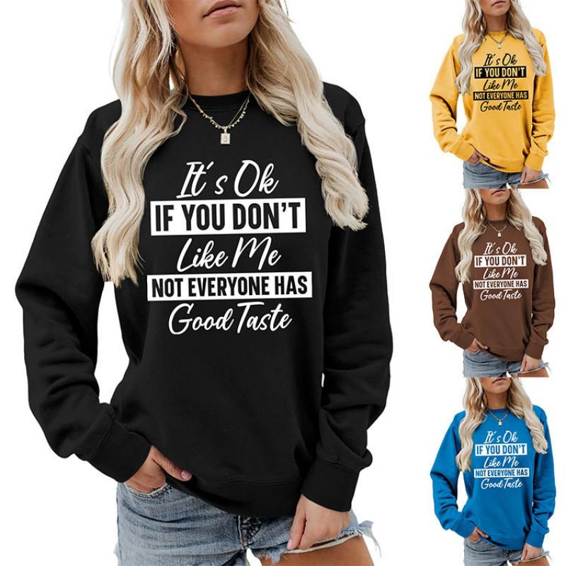 Womens Loose Fit Cotton Hoodie With Print Design Winter Casual Wear