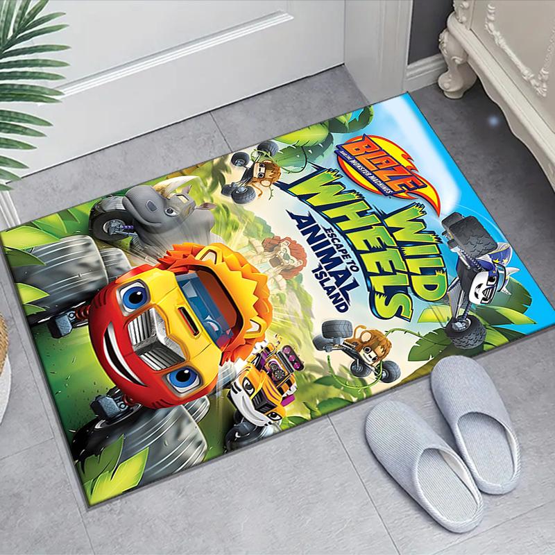 1pc Blaze and the Monster Machines (2) Design Area Rug - Non-Slip, Soft & Cozy Floor Mat for Living Room, Bedroom, Office - Indoor/Outdoor Decorative